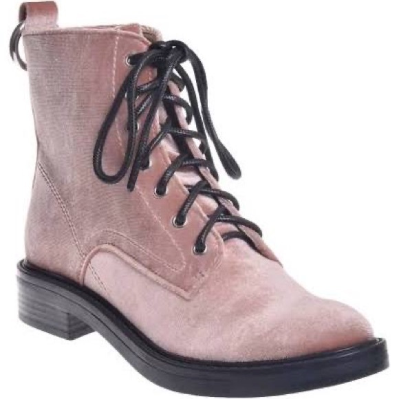 Dolce Vita Shoes - Dolce Vita Velvet Combat Boots in Dusy Rose